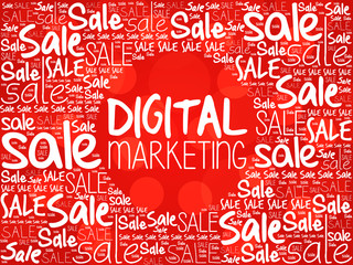 Digital Marketing word cloud background, business concept