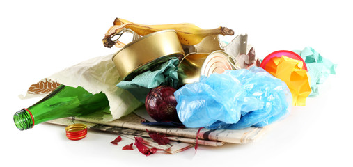pile of rubbish, isolated on white