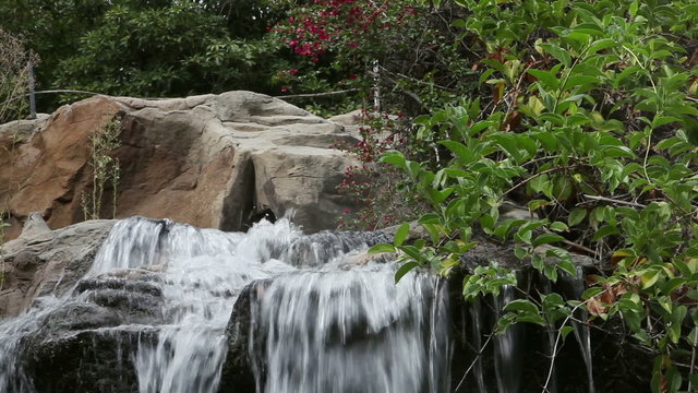 Beautiful waterfall. Water cascading down
