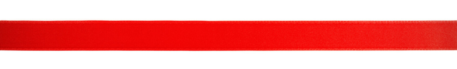 one red horizontal ribbon, isolated on white