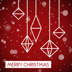 Naklejka premium red christmas card with cristals
