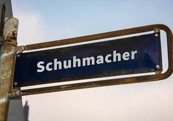 Fototapeta premium Strassenschild 47 - Schuhmacher