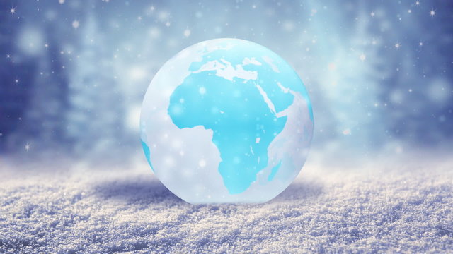 Globe on the snow - loop
