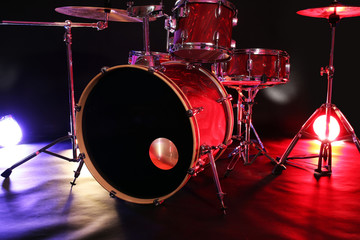 Plakat Drum set on a stage
