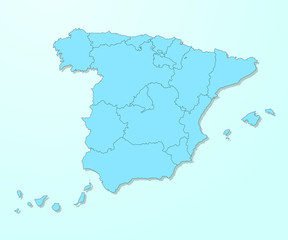 Fototapeta premium Spain map on blue background vector