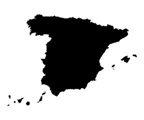 Spain map black on white background vector