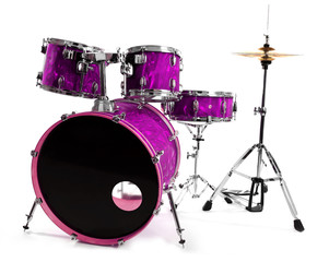 Fototapeta na wymiar Set of drums isolated on white background