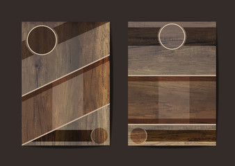 Business brochure flyer design layout template in A4 size, With texture of wood background, Vector illustration modern design