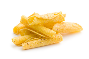 Fototapeta na wymiar rolled nacho chips