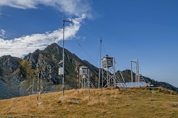 Old weather station in Carpathians mountains