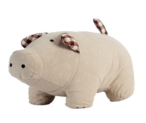 toy pig isolated on white