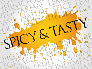 Spicy and tasty word cloud concept