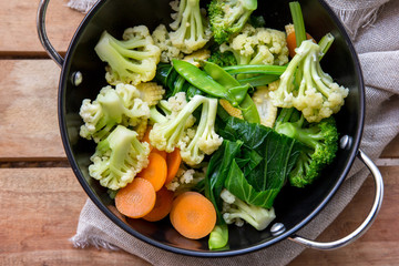 ingredients of capcay ready to cook