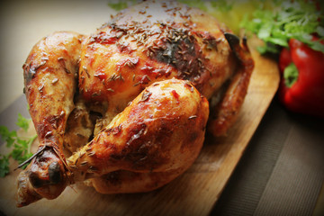 Grilled whole chicken with cumin seeds