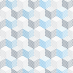 gray-blue dotted cubical pattern, vertical hexagons