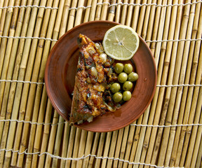 Roast lamb with laver sauce