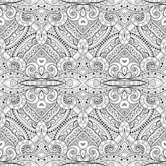 Vector Seamless Monochrome Ornate Pattern