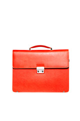 Red men briefcase isolated over white