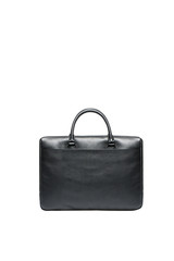 Font view of black men briefcase isolated over white