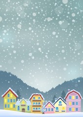 Winter theme with Christmas town image 3