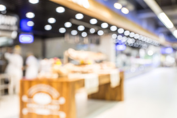 Blurred interior of shopping mall.