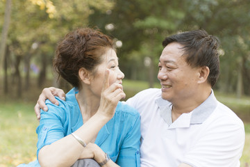 Happy old couple