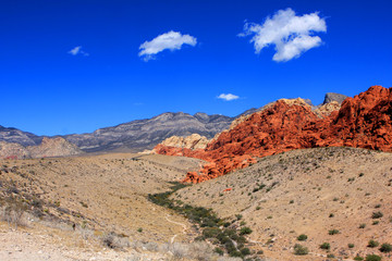 Colorful rocks at the Red Rock Canyon National Conservation Area in Nevada, USA