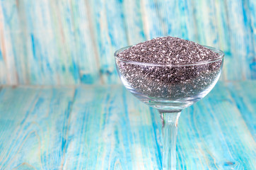 Chia seeds in bowl,