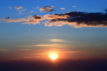 Beautiful sunset at the mountains.