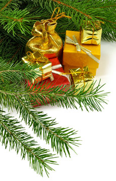 image of of Christmas gifts closeup