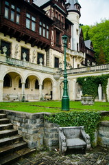 Fototapeta premium Peles castle is one of the most important and beautiful monuments in Europe. Peles castle, Sinaia, Romania. 