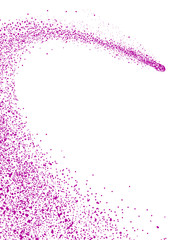 Abstrakte, elegant geschwungene, Vektor Sternschnuppe mit Schweif - isoliert auf weißem Hintergrund. Silvester, Komet, Meteorit, Asteroid - Schnuppe - Violett