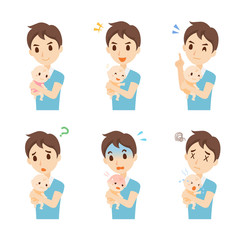 子育て　男性　表情　セット