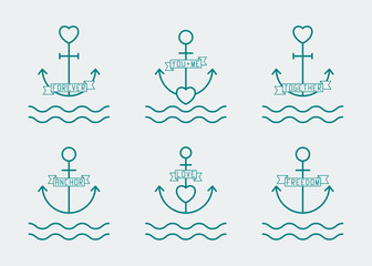 anchor and heart set © antlia