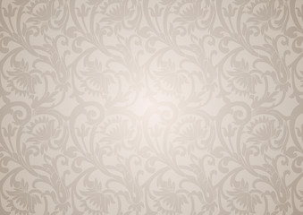 Delicate floral ornament with flowers and curls