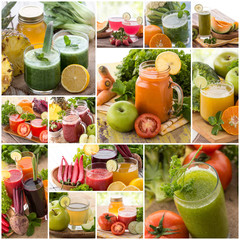 Various juices from mix tropical fruit