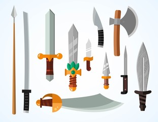 Knifes weapon vector collection
