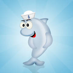 dolphin with sailor hat