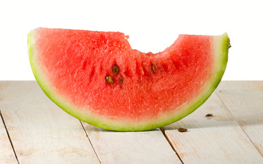 image of  watermelon on a wooden table close-up