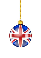 UK christmas ornament / 3D render of christmas ornament with British flag