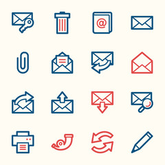 Email web icons set