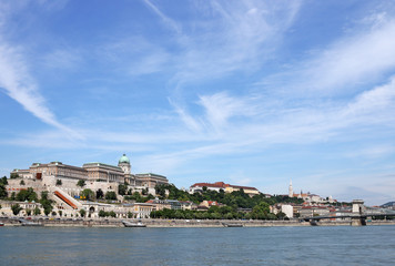 Fototapeta na wymiar Budapest royal castle Danube riverside
