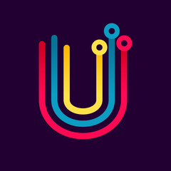 U letter formed by electric line. © kaer_fstock