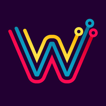 W letter formed by electric line.