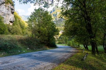 Mountain road in Abkhazia.