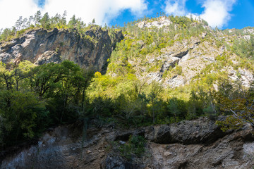 Autumn landscape in the mountains of Abkhazia.