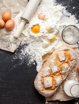 homemade glutten free bread with ingredients
