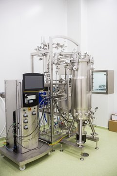 Large vat with taps and pumps