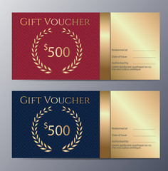 Gift voucher template with colorful pattern template