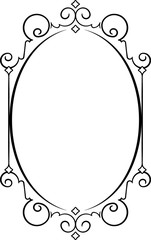 Antique, vintage, oval frame with blank space for text. May be u
